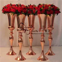 Rose Champagner Gold Weiß Silber Metall Blumenständer Vase Hochzeit Blumenständer Tischdekoration Hochzeit Party Dekoration Event268m
