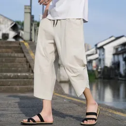 Męskie szorty Harajuku Summer Harem Casual Pants Mężczyzn Bawełniany bawełniany bieliznę Baggy Fashion Clothing 230714