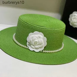 Nowy styl mały zapach Pearl Mountain Tea Flower Dift Grass Hat Holiday Sunshade Fashion Paris Summer Suncreen Cool Hat