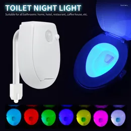Lampada da parete Smart Toilet Night Light 7Colors PIR Sensore di movimento Luci LED Illuminazione ciotola impermeabile per bagno