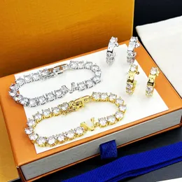Mode-Tennis-Armbänder, Designer für Frauen, Liebes-Armreif-Set mit Diamanten, 18 Karat vergoldet, Armband-Schmuck-Set, Urlaubsgeschenke