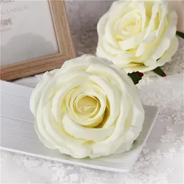 20Pcs 9CM Artificial Rose Flower Heads Silk Decorative Flower Party Decoration Wedding Wall Flower Bouquet White Artificial Roses 241F