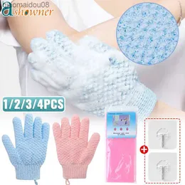 Five Fingers Bath Gloves Exfoliating Mitt Glove Scrub Body Massage SPA Foam Back Bathing Cleaning Gloves Bathroom Accessories L230704