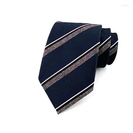 Бабочка заводские шелковые галстуки 8см модные мужские темно -синие полосы