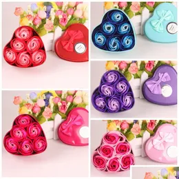 Decorative Flowers Wreaths Diy Hand Made Decorations Flower Five Colors Mother Valentines Day Simation Bouquet Durable Rose Petals Dh6Xu