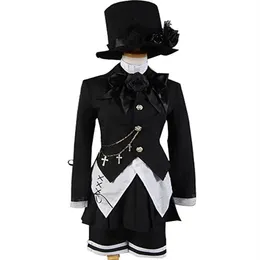 Black Butler 마술사 Ciel Phantomhive 밴드 코스프레 의상 세트 7 PCS280N