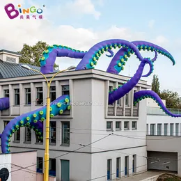 Uppblåsbara studsare Playhouse Swings Uppblåsbar bläckfisk Tentacle 3-7 meter Höglila Squid Tube Tentacles Ocean Toy Building Dekorativ Prop 230714