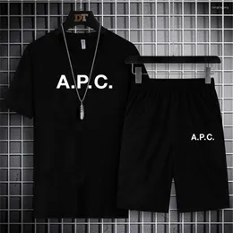 Мужские спортивные костюмы APC Summer Продажа полиэфирного набора с коротки