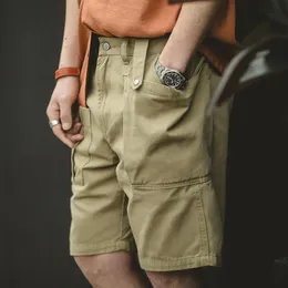 Blazers Maden Vintage Big Pocket Cargo Shorts Men's Ameki Casual P37 Militär Short Pants Summer Plain 100% Cotton Tactical Shorts