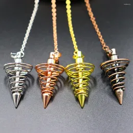 Anhänger Halsketten Halskette funkelnd hell elegant Dress Up Frühling Dekor Spirale konische Metallpendel Wünschelrutenkette für Erwachsene