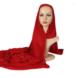 Roupas étnicas 2023 Cachecóis de Jersey de Cor Sólida Instantâneo Hijab Algodão Turbante Donna Cabeça Cachecol Cachecol Feminino Casual Xale Touca Chapéu de Oração