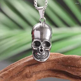 Anhänger Halsketten Edelstahl Totenkopf Halskette Herrenmode Gothic Charm Hip Hop Ride Rock Schmuck Geschenke