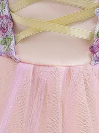 Abiti da ragazza Vestito da tutu con paillettes scintillanti per bambini Principessa in tulle con maniche arruffate per costume da festa di compleanno