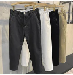 Men's Pants Spring Summer Casual Men Slim Work Button Soft Formal Trousers Male Korea Solid Color Brand Clothing Plus Size L80