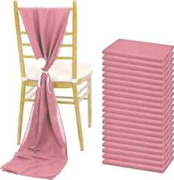 SASHES 10pcs Chiffon Chair Sashes 30x300cm Bow Decoritions Chair Romantic Boho Cover Cover for Wedding Banquet Christmas 230714