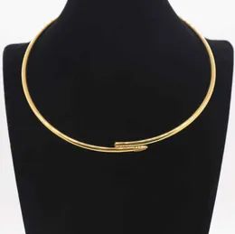 Mode lyxiga halsbandsdesigner smycken stora nagelformkedjor halsband för kvinnor och mensfest guld platinum smycken