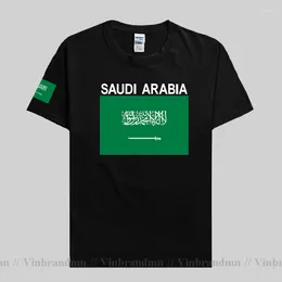 Camisetas masculinas Kingdom Of Saudi Arabia Man 2023 T-shirt Nation Team Tshirt Cotton Gyms Meeting Fans Streetwear Tops Arabian
