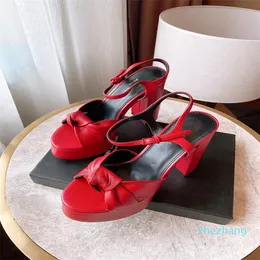 2023-Women's Design's High Hel Sandal Водонепроницаемая платформа лук сандал дизайн каблуки высота 12,5 см. Вода 4 см 4 см.