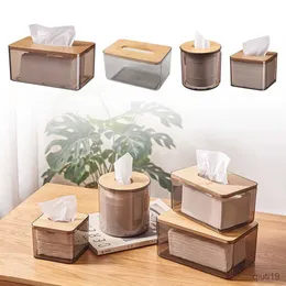 Taschentuchboxen Servietten Japanische Taschentuchbox Home Desktop Aufbewahrungsbox Holzabdeckung Transparenter Serviettenhalter Toilettenpapierhalter für Badezimmerzubehör R230715