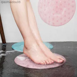 Shower Brush Silicone Bath Foot Massage Mat Non-slip Bath Pad Foot Wash Massage Brushes Skin Cleaning Tools Bathroom Accessories L230704