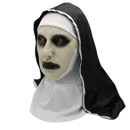 Хэллоуин The Nun Mask Mask Cosplay Valak Страшные латексные маски с полным лицом шлема шлема демон Хэллоуин Костюм.