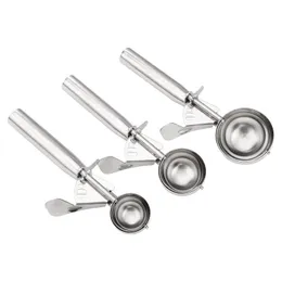 Utensili per gelato Strumento per paletta per gelato in acciaio inossidabile Biscotto Paletta per gelato Cucchiaio per gelato Stampo per palline di ghiaccio Impasto per yogurt Carne Cucchiaio per anguria Gadget da cucina 230715