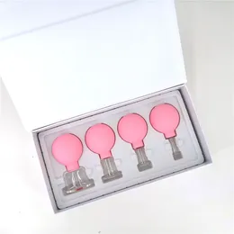 전신 마사지 4pcs 건강 마사지 진공 컵핑 컵 세트 고무 헤드 유리 안티 셀룰 라이트 마사지 중국 치료 얼굴 컵핑 세트 캔 230714