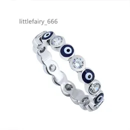 Fashion Hot Sale Emamel Evil Eye Ring 925 Sterling Silver Women smycken med CZ CAR3029