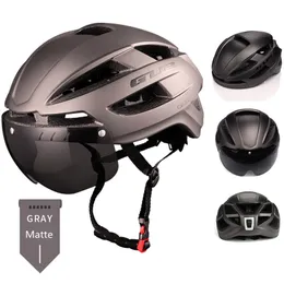 ライトロードバイクヘルメット付きサイクリングヘルメット高解像度PCレンズ220MAHリチウムバッテリーヘッド保護ビッグヘッド自転車ゴーグル230715