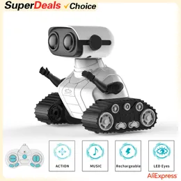 RC Robot Seçimi EBO Robot Oyuncakları Şarj Edilebilir Uzaktan Kumanda Robot RC Araba Oyuncak Müzik ve LED Gözler Hediyesi Çocuklar İçin Erkek ve Kız Çocuk 230714