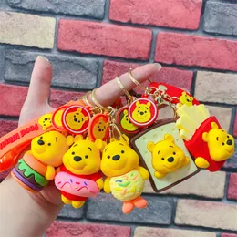 Fashion blogger designer jewelr Cute and Creative Foodie Bear Keychain Bag Pendant mobile phone Keychains Lanyards KeyRings wholesale YS190