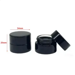 560pcs/Carton 5ml Black UV Protection Tempered Glass Jar Bottle Food Grade No Stick No Leak for Wax Dab Extracts Concentrate Cosmetic Jars