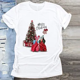 Magliette da uomo Moda Donna T-Shirt Auguri caldi Anno Merry Tee Shirt Christmas Tumblr Graphic T-shirt da donna Camisa Print T-shirt