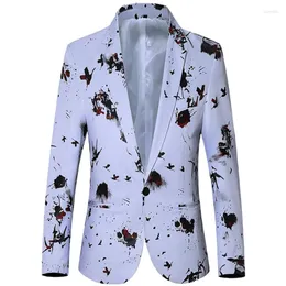 Men's Suits Suit Jacket Blazer Fashion Stamping Slim Fit Business Casual Plus Size Boutique Dress Coat Asian M-6XL