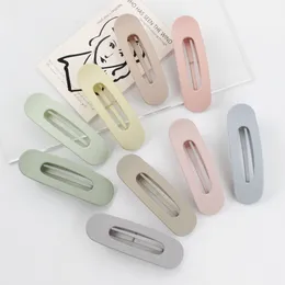 S3754 Smalto opaco Big Side Barrettes per le donne Fermaglio per capelli in plastica Candy Color Hairpin Duckbill Clips Bobby Pin Lady Girl Barrette Accessori per capelli