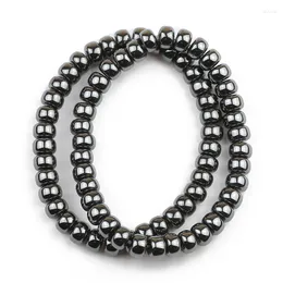 Link-Armbänder, flache runde Perlen, schwarz, neutral, handgefertigtes Armband, natürlicher Hämatit-Stein, Sommer-Modeschmuck für Partykleidung