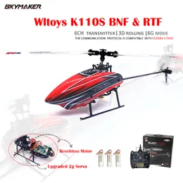 Electric/RC Aircraft WLTOYS XK K110S RC Helicopter BNF 2.4G 6ch 3D 6G System Brushless Motor RC Quadcopter Remote Control Drone Toys For Kids Gifts 230714