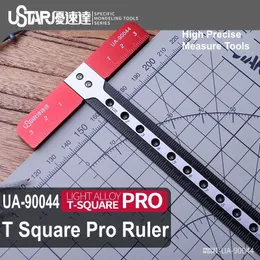 Acessórios de bloco Ustar UA-90044 T Square Pro Ruler Measure Tools Precise Angle ARC Shape Positioning Ruler for Gundam Model Hobby DIY 230714