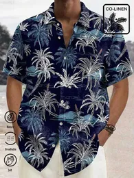 Männer Casual Hemden Haiian Hemd Für Männer Sommer Leinen Stoff Strand Kokospalme Y2kStreetwear T-Shirt Kurzarm Übergroße 5XL Kleidung L230715