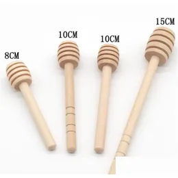 Other Kitchen Tools Wood Honey Stick Stir Mixing Handle Spoon Long Sticks Coffee Jam Red Wine Wooden 8Cm 10Cm 0 5Fy Q2 Drop Delivery Dhxal