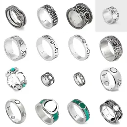 Silver Retro 925 Sterling Rings for Man Luxury Designer Skull Band Ring Male Femane Gain G Engagement Flower Rings Women Womens