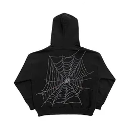 Herrhuvtröjor Sweatshirts High Street Spider Web S Butterfly Y2K Full Face Zip Up Hoodies Sweatshirt Overdimensionerade Gotiska Herrkvinnor 230714