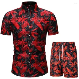 Men's Tracksuits Cody Lundin Style Two Pieces Hawaiian Sets Suit 3D Short Sleeve Beach Design Floral Vaction Streetwear Shirts