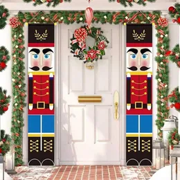 Schiaccianoci Soldato Banner Decorazioni natalizie per la casa Merry Door Xmas Ornament Happy Year 2022 Navidad 211022282D