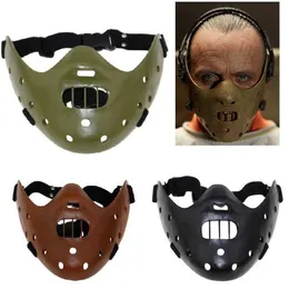 Hannibal Masks Horror Hannibal Scary Resin Lecter Il silenzio degli innocenti Masquerade Cosplay Party Maschera di Halloween 3 colori Q0806256W