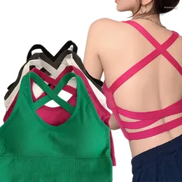 Camisoles Tanks Summer Sexy Women Vest Crop Top Sleeveless Vests Beach Sports Tops Camisole Party Backless Suspenders Straps Underdress