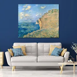 Leinwandkunst, Claude Monet, Gemälde „Klippe bei Fécamp“, handgefertigtes Kunstwerk, lebendige Dekoration für den Weinkeller