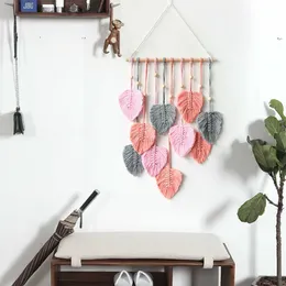 Tapeçarias Dome Câmeras Leaf Macrame Wall Hanging Boho Room Decoração de Casa Tecido Tapeçaria de Parede Estética Sala de Estar Decoração de Casamento Presente R230714