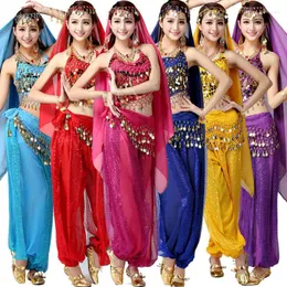 Abbigliamento da palestra Set di costumi di danza del ventre Set da ballo da donna Spettacoli di abiti tribali di Bollywood Danza del ventre