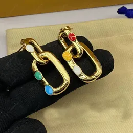 2023 Yeni Moda Songle Avize Küpe 18k Gold Gümüş Gem Lüks Tasarımcı Kolye Küpe Kadın Partisi Düğün Anma Günü Hediye Takı Kutu